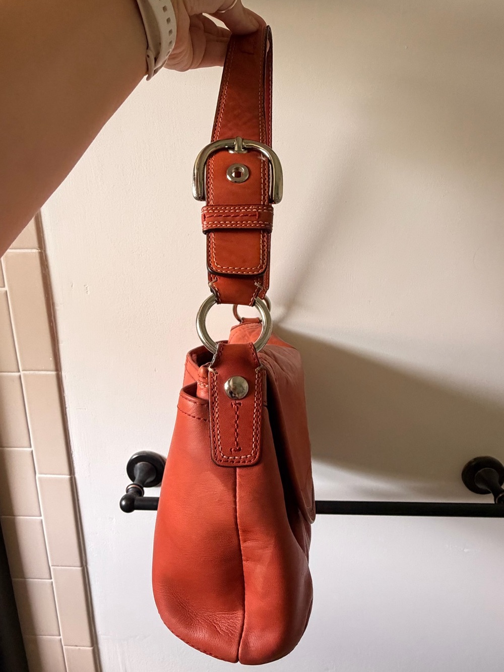 Coach Soho Flap Pleated Leather Shoulder Bag in Paprika - Picture 7 of 16